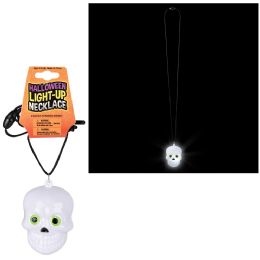 144 Bulk LighT-Up Skull Necklace