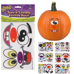 576 Bulk JacK- O-Lantern Stickers For Pumpkins
