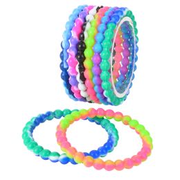 288 Bulk Tie Dye Bead Bracelet 8.5"