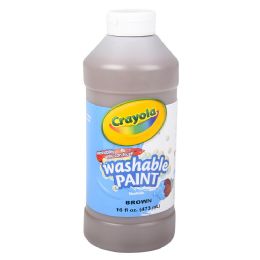 12 Bulk Crayola Washable Paint Bottle Brown 16oz