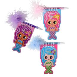 288 Bulk 4" Mermaid Notebook With Feather Pen