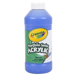 12 Bulk Crayola Acrylic Paint Bottle 16oz Blue Purple