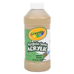 12 Bulk Crayola Acrylic Paint Bottle 16oz Bronze Yellow