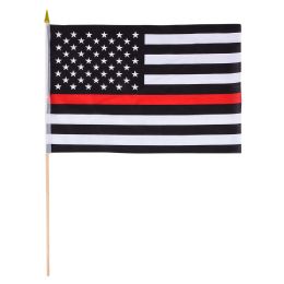 600 Bulk 12" X 18" Thin Red Line Polyester Flag