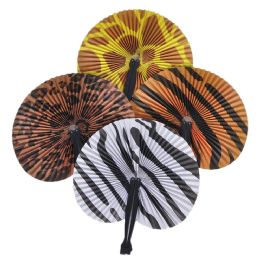 1200 Bulk 10" Safari Print Folding Fan