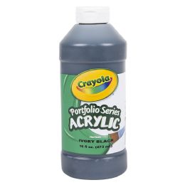 12 Bulk Crayola Acrylic Paint Bottle 16oz Ivory Black