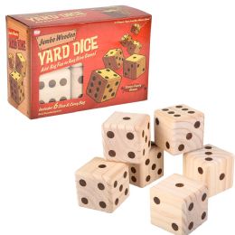4 Bulk Jumbo Wooden Yard Dice 3.5"