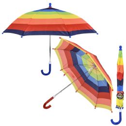 48 Bulk Child Size Rainbow Umbrella 28"