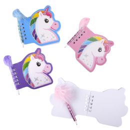 288 Bulk 3.5" Unicorn Notebook With Feather Pen