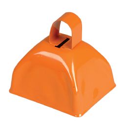 144 Bulk 3" Orange Metal Cowbell