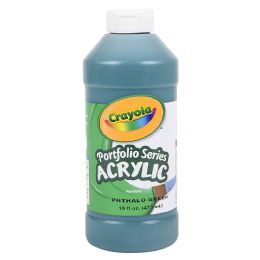 12 Bulk Crayola Acrylic Paint Bottle 16oz Phthalo Green