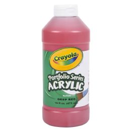12 Bulk Crayola Acrylic Paint Bottle 16oz Deep Red