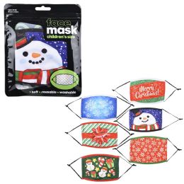 144 Bulk Christmas Face Mask Child Size