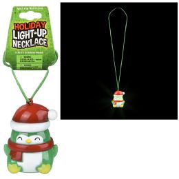 144 Bulk LighT-Up Penguin Necklace 36"