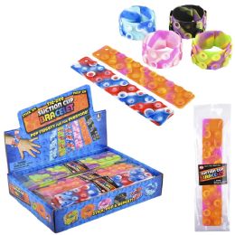 288 Bulk Tiedye Suction Sticky Strips Silicone Bracelet
