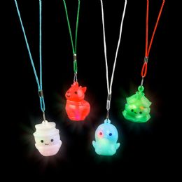 288 Bulk Flashing Christmas Necklace Assortment 24ct 2"