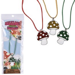 288 Bulk 16" Mushroom Glitter Necklace