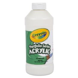 12 Bulk Crayola Acrylic Paint Bottle 16oz Titanium White
