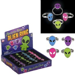 288 Bulk Glow In The Dark Alien Ring 1/2"