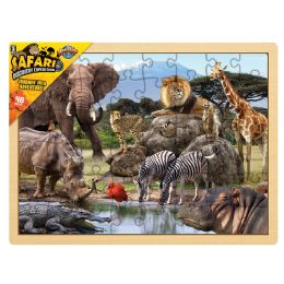 16 Bulk 15.75" X 11.75" 48pc Safari Puzzle