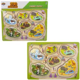 24 Bulk 11.75" X 10.25" 6pc Chunky Build A Zoo Puzzle