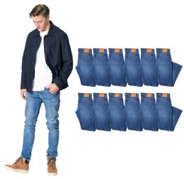 12 Bulk Mens Classic Fit Relaxed Fit Original Denim Jeans