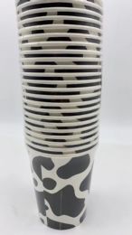 24 Bulk Cow Pattern Themed Paper Cups 9 Oz, 24 ct