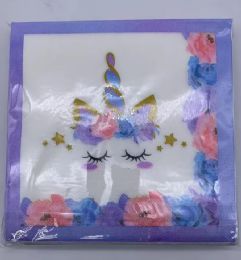 24 Bulk Unicorn Themed Paper Napkins, 24 Ct 2ply