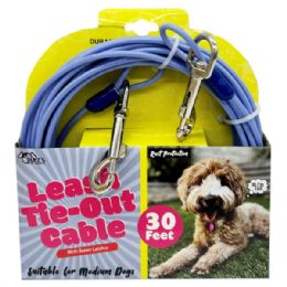 24 Bulk 30 Foot Leash TiE-Out Cable With Secure Latches