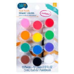 24 Bulk Hello Hobby Washable 12 Color Face & Body Paint Set