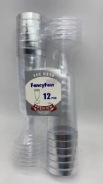 24 Bulk Silver Premium Plastic Wine Cups 5.5oz , 12 ct