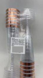 24 Bulk Rose Gold Premium Plastic Wine Cups 5.5oz , 12 ct