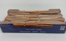 24 Bulk Rose Gold Plastic Premium Knives 50pcs