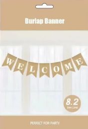 120 Bulk Welcome Burlap Banner 8.2ft