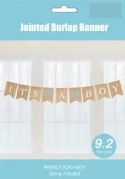 120 Bulk Its A Boy Burlap Banner 9.2ft