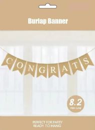 120 Bulk Congrats Burlap Banner 8.2ft