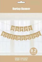 120 Bulk Happy Retirement Burlap Banner 9.2ft