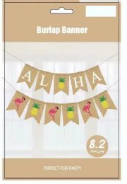 120 Bulk Aloha Burlap Banner 8.2ft