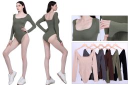 48 Bulk Long - Sleeve Scoop Neck Bodysuit