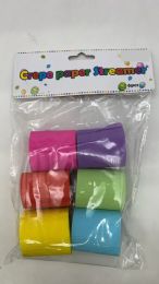 48 Bulk Crepe Paper Streamer 6pcs