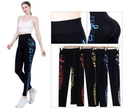 72 Bulk Seamless Leggings With Music Notes Print