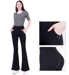48 Bulk Women's HigH-Waist Flare Leg Pants