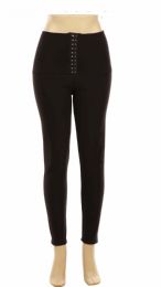 48 Bulk High - Waisted Leggings With Front Hooks