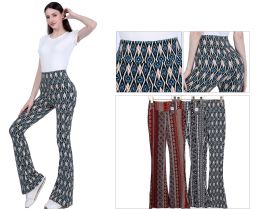 36 Bulk Women's Printed Flare Leggings