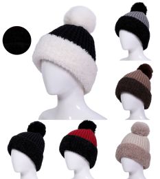 36 Bulk Textured Pom - Pom Beanie