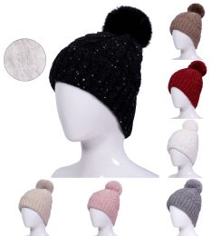 36 Bulk Textured Pom - Pom Beanie