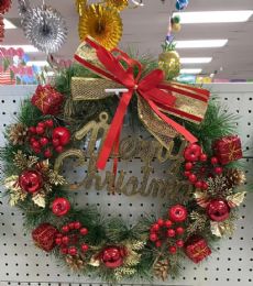 12 Bulk Fruit Christmas Wreath 19inch
