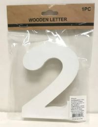 240 Bulk White Standing Wooden Number 2 5in