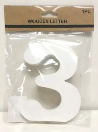 240 Bulk White Standing Wooden Number 3 5in