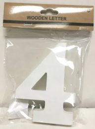 240 Bulk White Standing Wooden Number 4 5in